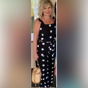 Polka dot jumpsuit Size L, but fits like a medium